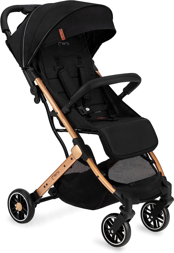 Poussette Canne Bébé Pliable - Avec Parasol, Moustiquaire, Réglable, Pour Enfant Jusqu'à 20 Kg (Noir, 67x45x100 Cm)